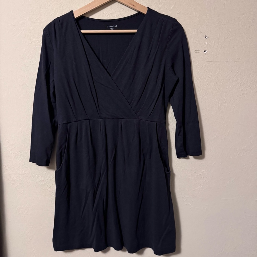 Garnet Hill black long sleeve dress Size XS